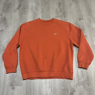 Sudadera de Colección Nike Para Hombre Grande Naranja Cuello Redondo Gris Etiqueta Pullover Y2K Foto 1 de 4