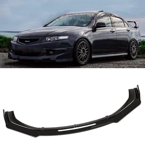 For Acura TSX 2008-2014 Front Bumper Lip Body Kit Spoiler Gloss Black A+ - Picture 1 of 11