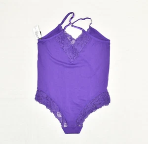 NEW Torrid Curves Women's Bodysuit Tank Top V Neck Solid Polyester Purple Size 2 - Picture 1 of 8