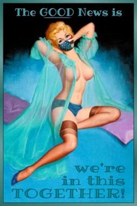 Bandiera americana insieme pandemia pin up guerra morale booster stampa artistica 358 - Foto 1 di 4