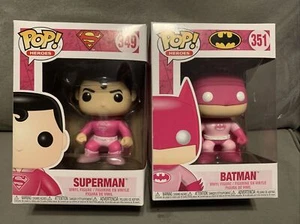 FUNKO Pop! Pink Batman 351 & Superman 349 - Picture 1 of 8