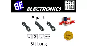 3x 3ft RG59 BNC Male to Male CCTV Camera Coaxial Connector Cable Adapter Lead - Picture 1 of 1