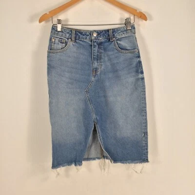 H&M Mujer Denim Falda Lápiz Talla US 6 aus 8 Azul Hasta la Rodilla Algodón 048283 Foto 1 de 4