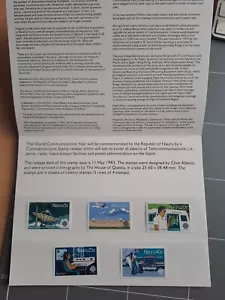 World Stamps: Nauru Mint Presentation Pack 24. Communication - Picture 1 of 3