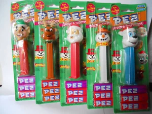 PEZ SPENDER WEIHNACHTEN SET 2002 Weihnachtsmann Rentier Elfe Schneemann Bär - Bild 1 von 2