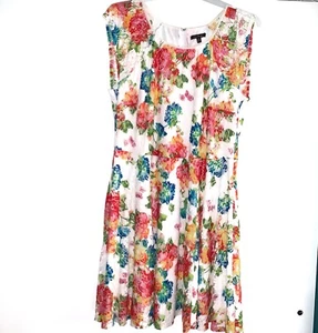 City Studio Damen Plus Floral Fit & Flare Spitzenkleid weiß Übergröße 18 - Bild 1 von 9