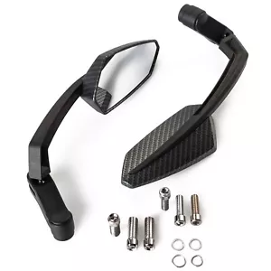 Coppia Specchietti Retrovisori Specchi Moto Scooter Custom Nero DX+SX - Foto 1 di 3