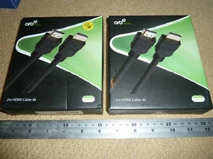 2 x 4K ULTRAHD PLAYSTATION 4 PS4 XBOX ONE SERIES HDMI 1.4 CABLE LEAD 2m NEW Lot - Picture 1 of 2