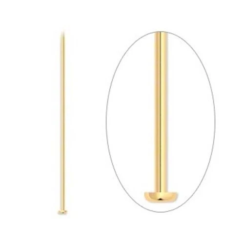 Lote 500 HEADPINS de latón chapados en oro calibre 21 de 2 pulgadas sin plomo sin pasadores de cabeza de níquel Foto 1 de 1