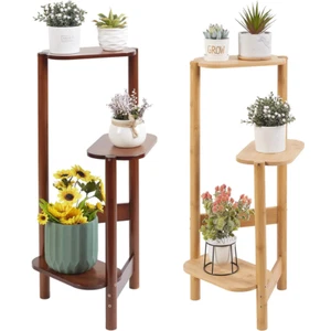 3 stufige Pflanzentreppe Blumentreppe Bambus Pflanzenregal Gartenregal 32×75cm - Bild 1 von 17