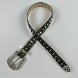 Blazing Roxx Western Strass Nieten Ledergürtel Kristall verzierte Schnalle - Bild 1 von 7