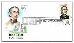 John Tyler Presidente de Estados Unidos ARTCRAFT Cachet Primer Día Sin Dirección Sin Sellar PR36 - Imagen 1 de 1