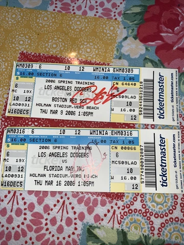 Los Angeles Dodgers Signed tickets 2006 ? Cover