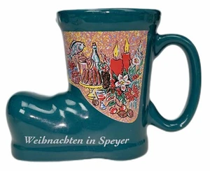 Tazza Mug Mercato Europeo Stivale Verde Natale Ceramica Smaltata - Foto 1 di 4