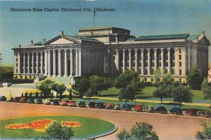 Oklahoma City Oklahoma Postkarte State Capitol Oldtimer c1954 L1 - Bild 1 von 2