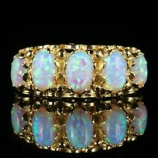 VICTORIAN STYLE OPAL GOLD FIVE STONE RING 9CT GOLD