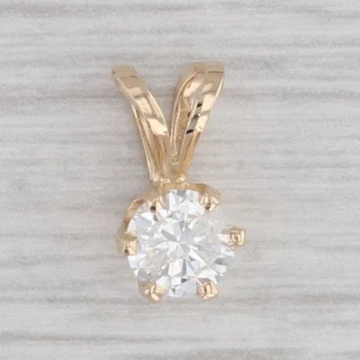 0.45ct Round Diamond Solitaire pendant 14k Yellow Gold Small Drop - Image 1 of 4