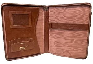 Vintage Leather Full Zip Day Planner Cathian Made in England Brown Ace Zipper - Picture 1 of 19