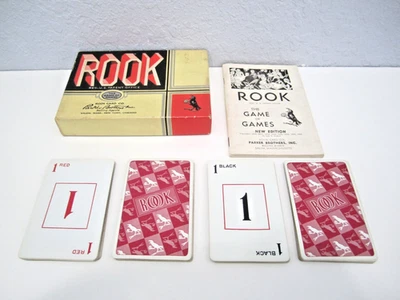 Vintage ROOK Card Game by Parker Brothers 1943 Edition Box Cards Instructions - Image 1 of 4