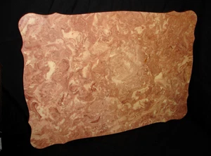 Tavolo di ricambio vintage in marmo rosato marrone e crema rettangolare 26,5 x 18,5 - Foto 1 di 22