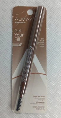Almay Brow Pencil 801 Dark Blonde Get Your Fill Define Brush All Day Wear NEW - Image 1 of 4