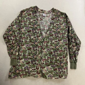 Camicia uniforme medica stampa farfalla SCRUBS vintage media abbigliamento da lavoro S.C.R.U.B.S - Foto 1 di 7