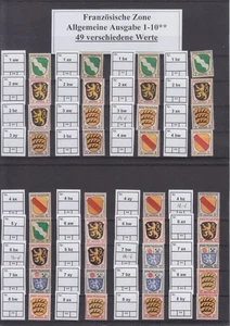 FRZ 1-10 postfrisch alles Farb- und Papiervarianten 49 Marken 6bx gepr. (B-9292) - Bild 1 von 2
