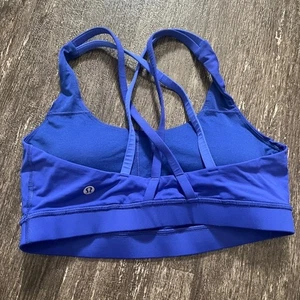 Sujetador deportivo Lululemon con tiras en la espalda azul cobalto ropa deportiva talla 8 - Imagen 1 de 4