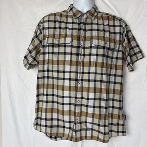 De colección Patagonia 53190SP16 Hombres Lg Cuadros Manga Corta Nylon Botón a Presión Lite Dri - Imagen 1 de 6