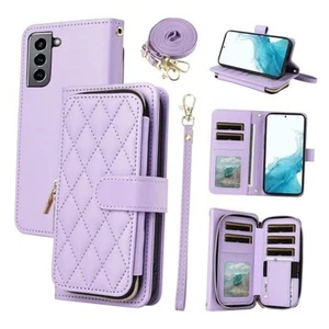 Wallet Case for Samsung Galaxy S21 5G 6.2 inch with Wrist Strap, 9+ Card Slots - Picture 1 of 7
