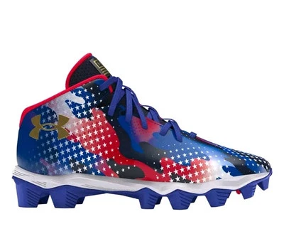 Under Armour Spotlight Fran RM  Football Red/wht/blue Cleats Size 10 Childrens  - Image 1 of 4