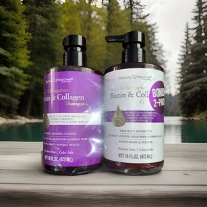 BELLEZA INTACTA ~ CHAMPÚ Y ACONDICIONADOR FORTALECEDOR DE BIOTINA Y COLÁGENO 32 OZ - Imagen 1 de 1