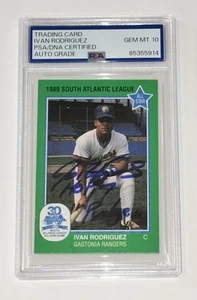 Ivan Rodriguez Autograph Signed 1990 Grand Slam w/ HOF 17, Pudge - PSA 10 Auto - Picture 1 of 2