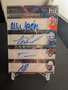 Ashton Jeanty Devin Neal Ollie Gordon Tahj Quad Auto 2024 Leaf Pro Set Pure /10 - Picture 1 of 2