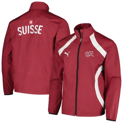 Men's Puma Red Switzerland National Team 2024 Pre-Match Full-Zip Hoodie Jacket - Image 1 of 3