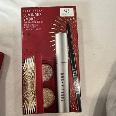 Bobbi Brown Luminous Smoke Eye Shadow Duo Set Suede Sugar Steel Quartz 0.04 - Image 1 of 2