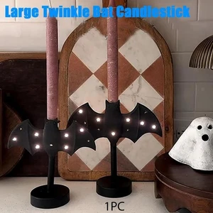 Bat Candle Holder Candles Stand Halloween Decoration Taper Candle Holder LED Bat - Picture 1 of 6