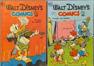 WALT DISNEY'S COMICS & Stories Lot of 2 #114 & 115 Mar Apr 1950 Dell - Picture 1 of 9