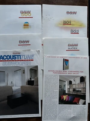 6 folletos/folletos/anuncios/anuncios/anuncios de audio vintage de Bowers & Wilkins (en blanco y negro) Foto 1 de 4