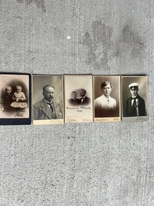 Antiguo lote de 5 fotos de tarjetas de gabinete firmadas | 1897-1916 | Suecia y Dinamarca - Imagen 1 de 7