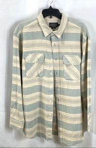 Pendleton Men Blue Striped Button Up Shirt Size L - Picture 1 of 4