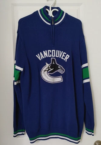 Vintage NHL Vancouver Canucks Blue Unisex Sz XL Pullover Hockey Sweater Cover