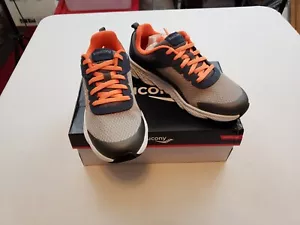 ZAPATILLAS DEPORTIVAS TOTALMENTE NUEVAS EN CAJA SAUCONY NIÑO GRIS/AZUL MARINO CON CORDONES 4,5W - Imagen 1 de 6