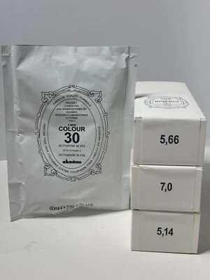Davines Un Nuevo Juego de Colores - 3 Tubos de Tinte para el Cabello Cálido + Desarrollador 30 Vol - Salón Profesional Foto 1 de 4