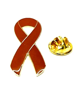 Dunkelorange Band Pin Anstecker COPD & Waffengewalt Proteste & Selbstverletzungsbewusstsein - Bild 1 von 3