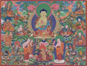 Thangka Tibetan Art Paint Silk Canvas Poster Buddha Wall Prints Decor TK017 - Picture 1 of 7