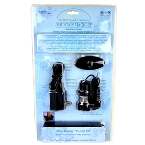 FOUNTAIN MAGIC III DUAL POWER PUMP KIT FOR INDOOR FOUNTAINS Battery Or Plug NEW - Picture 1 of 7