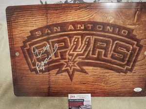 GREGG POPOVICH SIGNED SPURS SIGN JSA COA. 13X17 HARD PLASTIC. NEVER SEEN BEFORE. - Picture 1 of 5