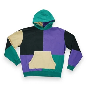 Urban Outfitters Colorblock Sweatshirt Hoodie Mens Size Medium Pocket Multicolor - Picture 1 of 4