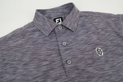 Camisa polo Footjoy para hombre mediana azul marino a rayas rendimiento golf manga corta Foto 1 de 4